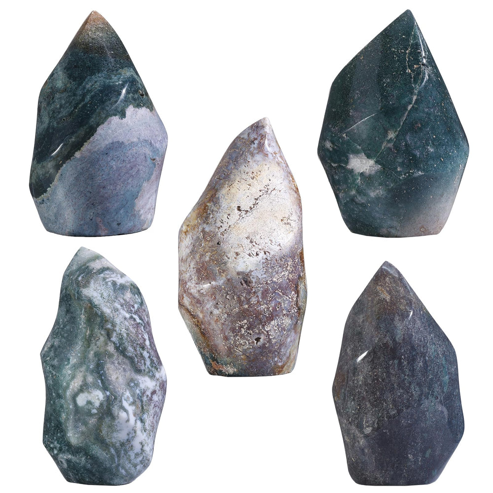 TUMBEELLUWA Ocean Jasper flame-tower for meditation aids mindful rituals.