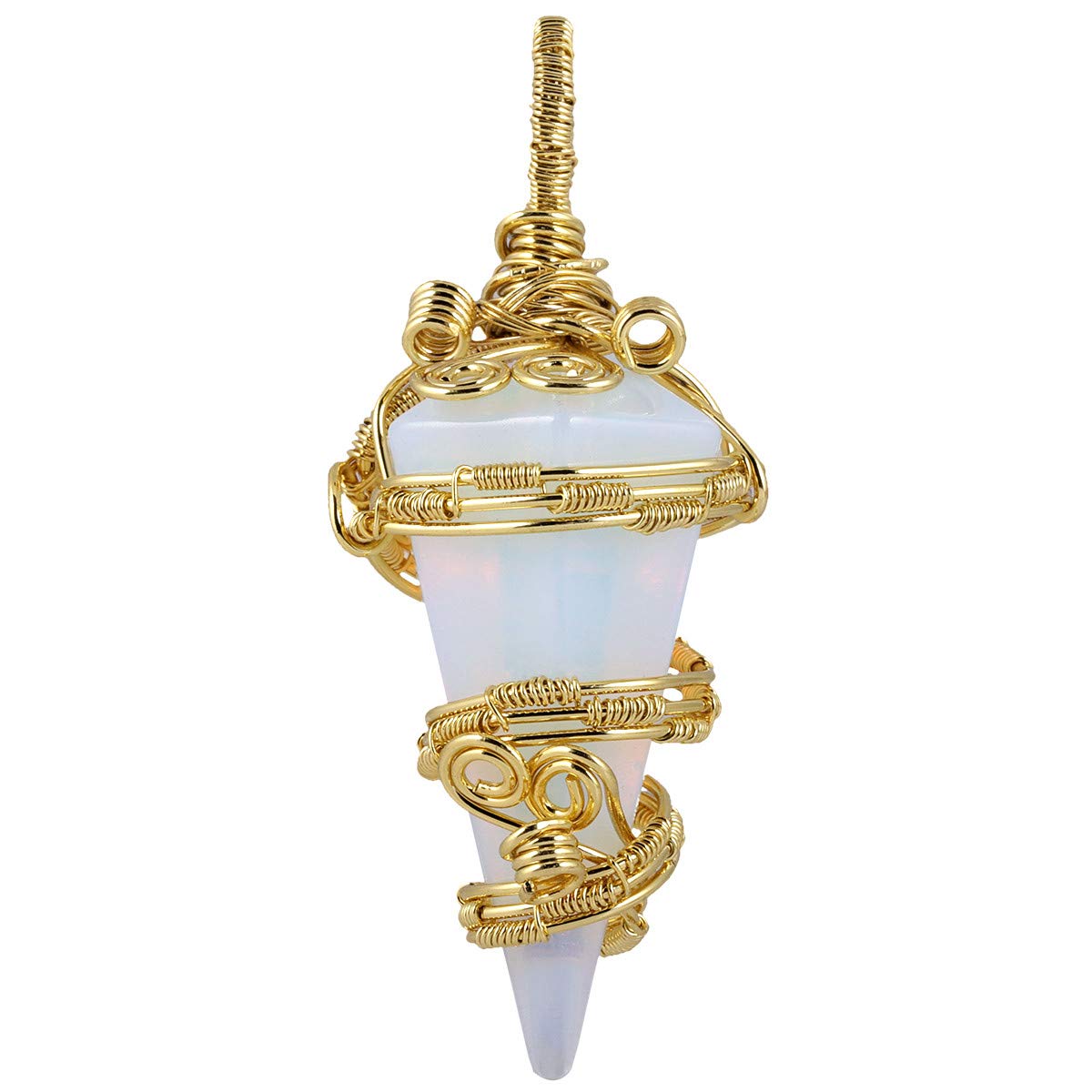 TUMBEELLUWA Opalite pendant close-up highlighting calm energy