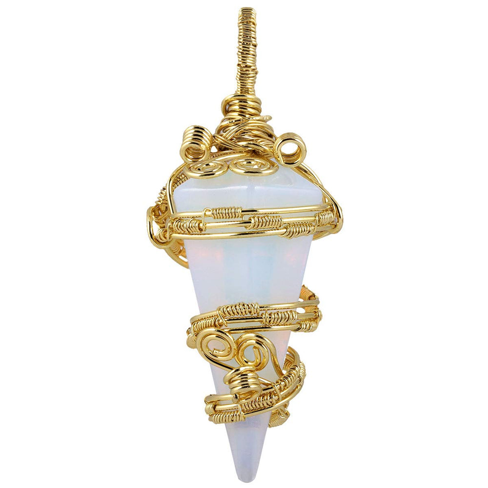 TUMBEELLUWA Opalite pendant close-up highlighting calm energy