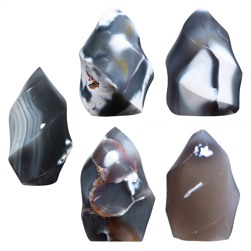 TUMBEELLUWA Orca Agate Flame Tower can support calm energy in mindful spaces.