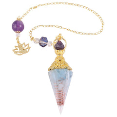 TUMBEELLUWA orgone pendulum hexagonal pendant for meditation energy and focus