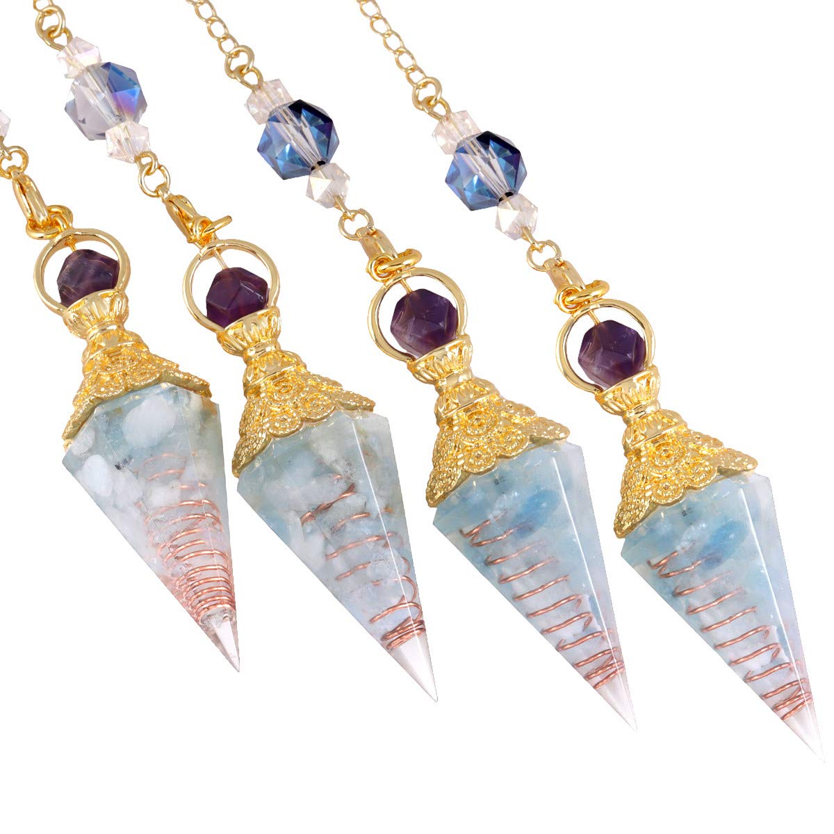 TUMBEELLUWA orgone pendulum with lotus detail used for yoga practice
