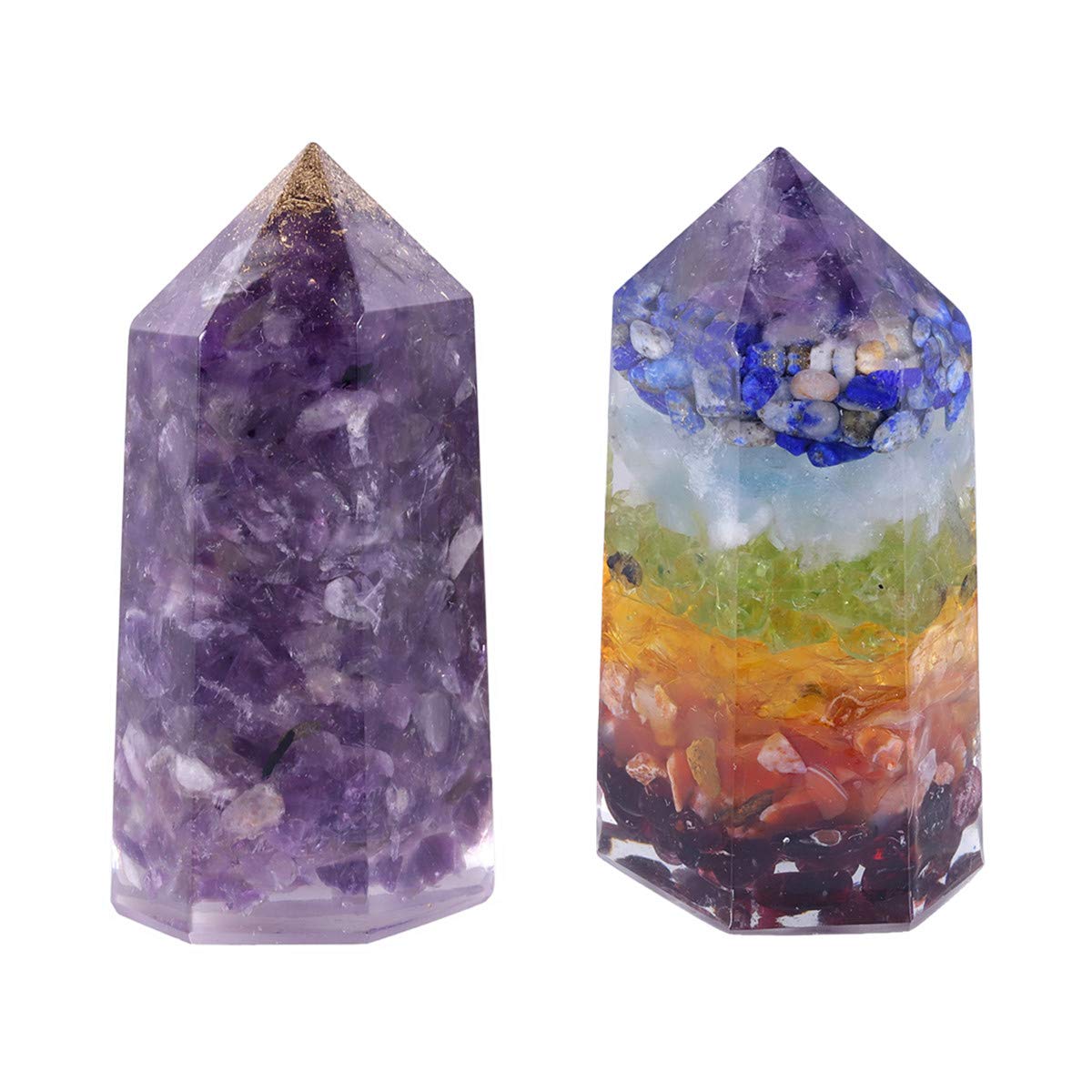 TUMBEELLUWA Amethyst Point crystal for calming energy during meditation.