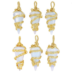 TUMBEELLUWA Opalite pendant with 50 cm chain for versatile wear
