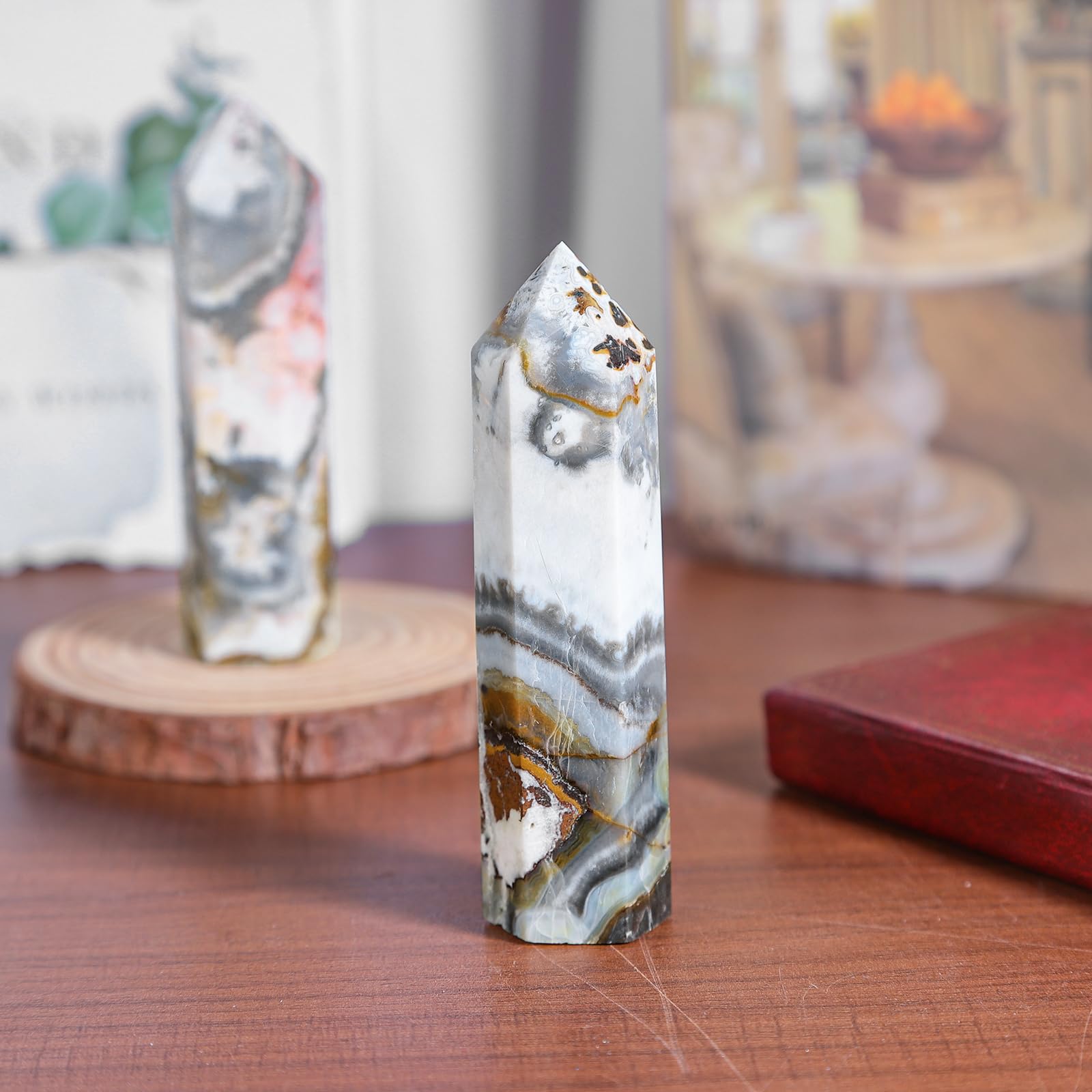 TUMBEELLUWA pointed-tip wand for meditation and grounding rituals.
