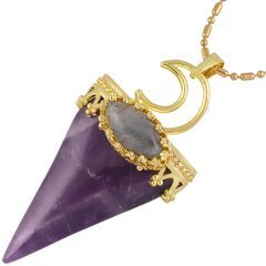 TUMBEELLUWA Reiki pendant showing conical crystal for daily energy balance
