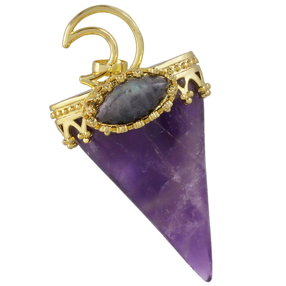 TUMBEELLUWA Reiki pendant with oval labradorite for meditative focus and calm