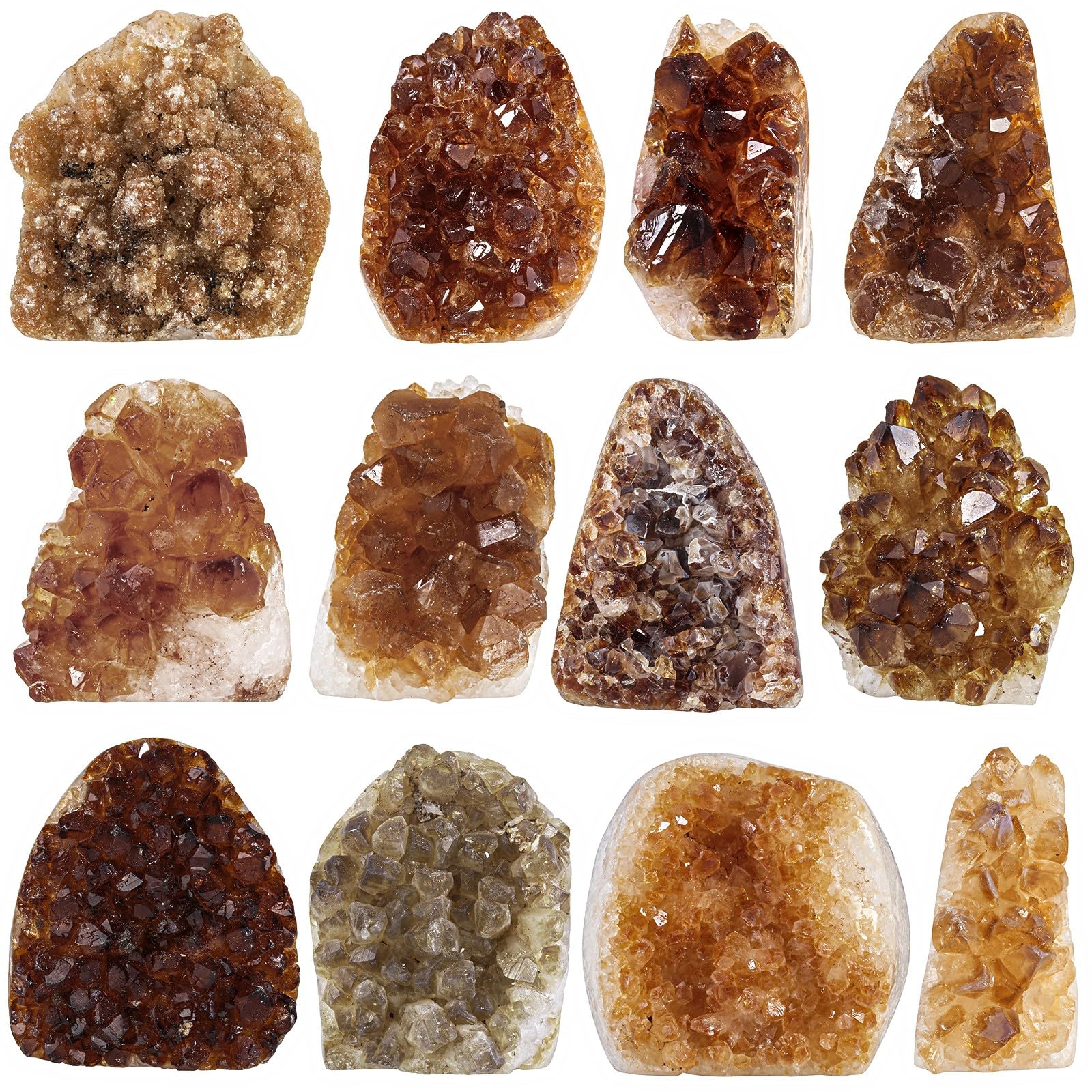 TUMBEELLUWA self-standing citrine cluster with flat base for easy display.