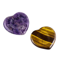 TUMBEELLUWA amethyst heart worry stone for pocket calm and mindful reflection.