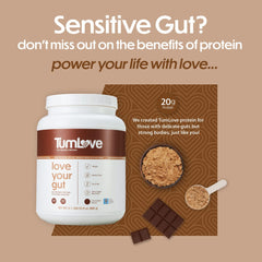 TumLove vegan protein powder chocolate mixing shaker depicts convenient preparation and smooth texture