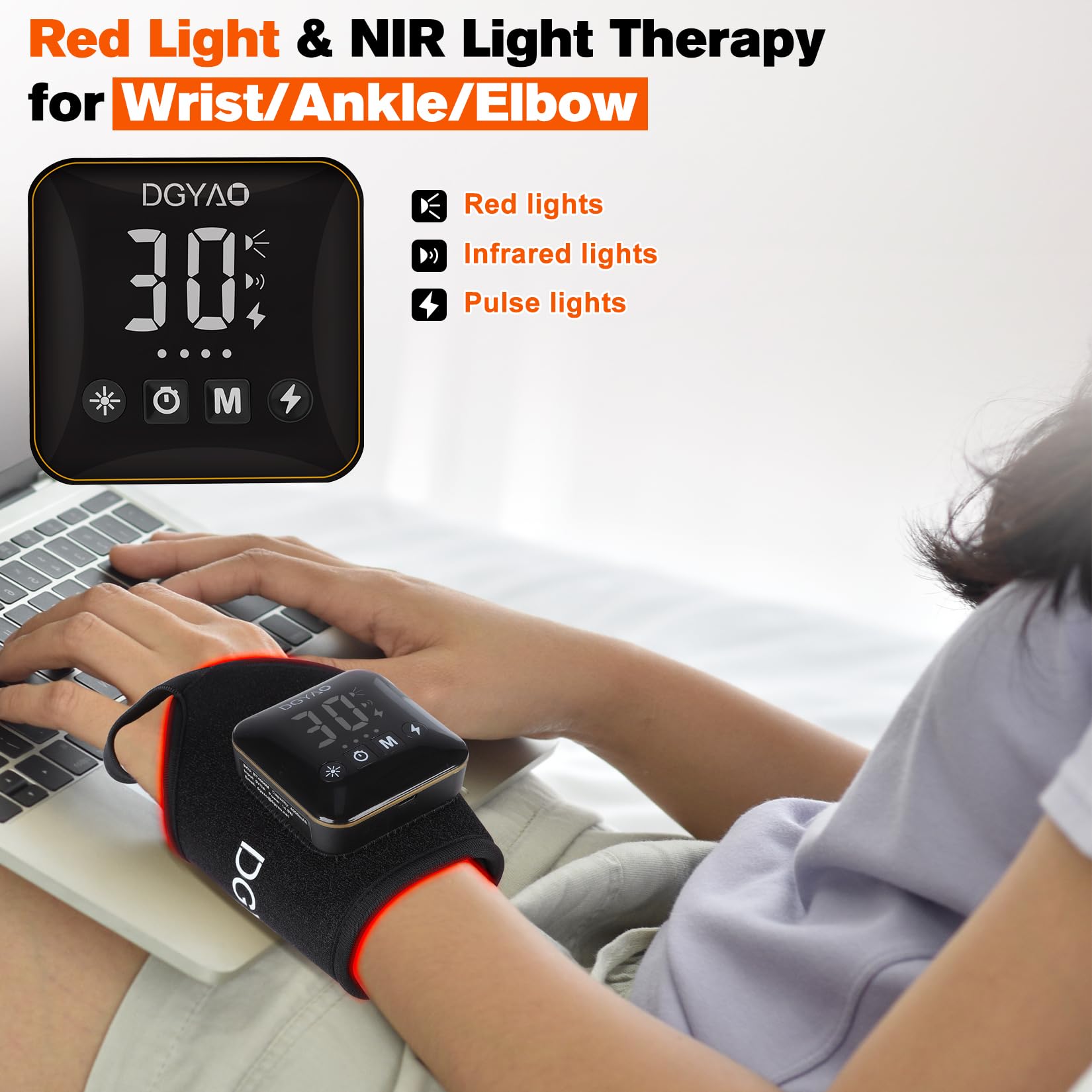 TUOB 660nm red light diodes support superficial muscle relaxation and circulation.