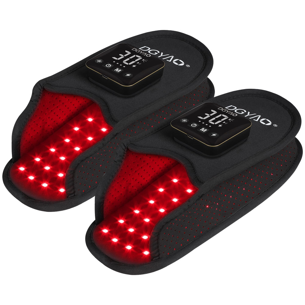 TUOB cordless red infrared foot slipper with full-cover design for targeted relief.