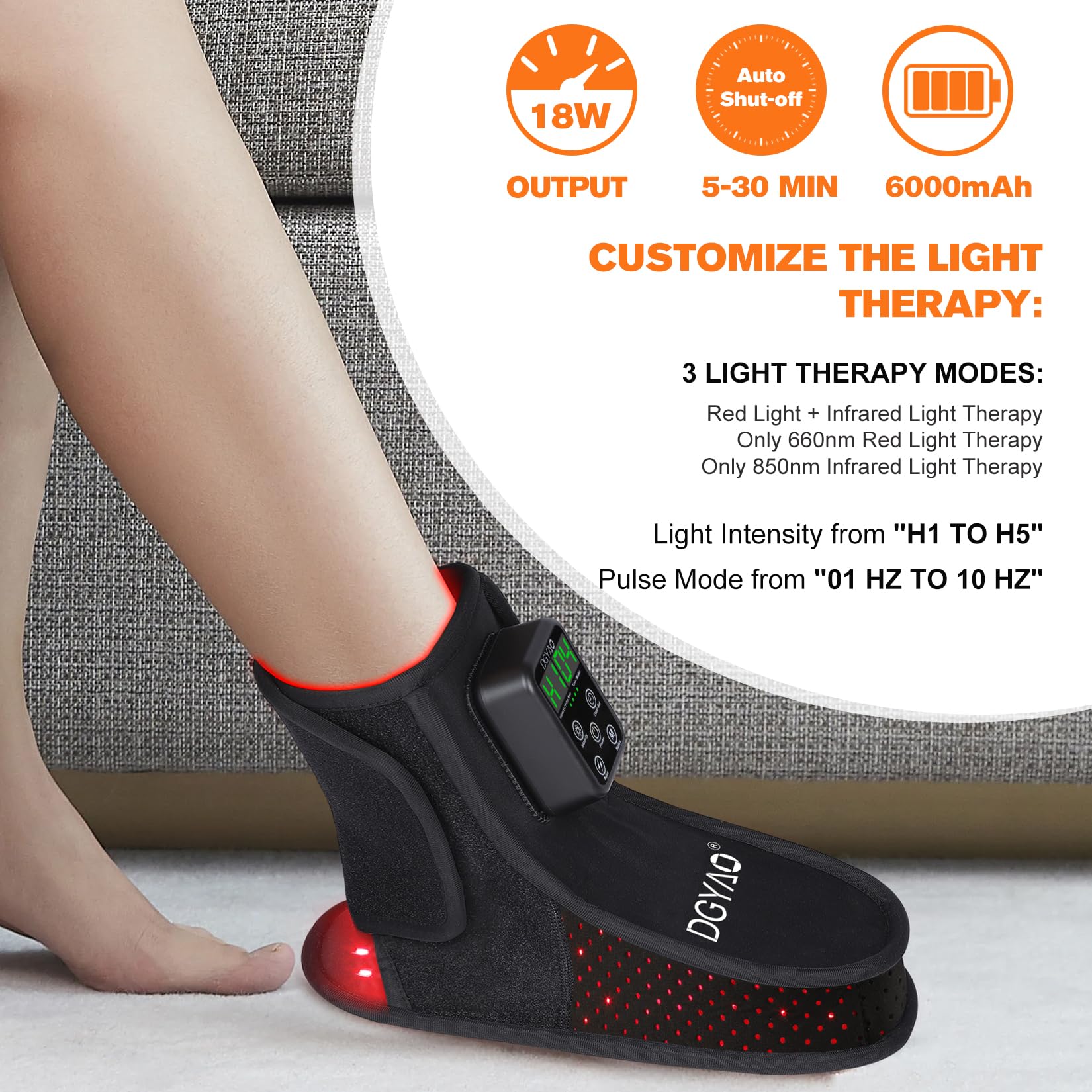 TUOB foot wrap on ankle; adjustable coverage for full foot support