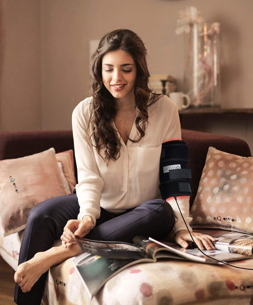 TUOB device in use providing wearable therapy at home.