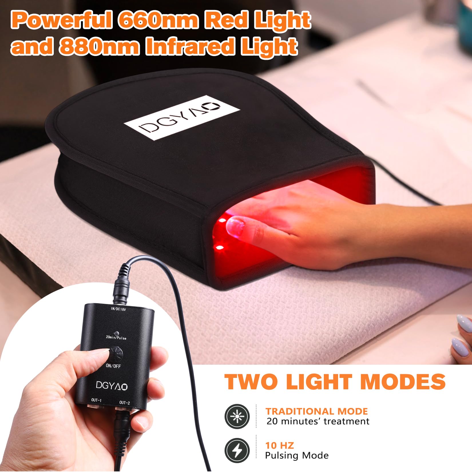 TUOB beam image reveals 336 red 660nm and 168 infrared 880nm lamps for dense coverage