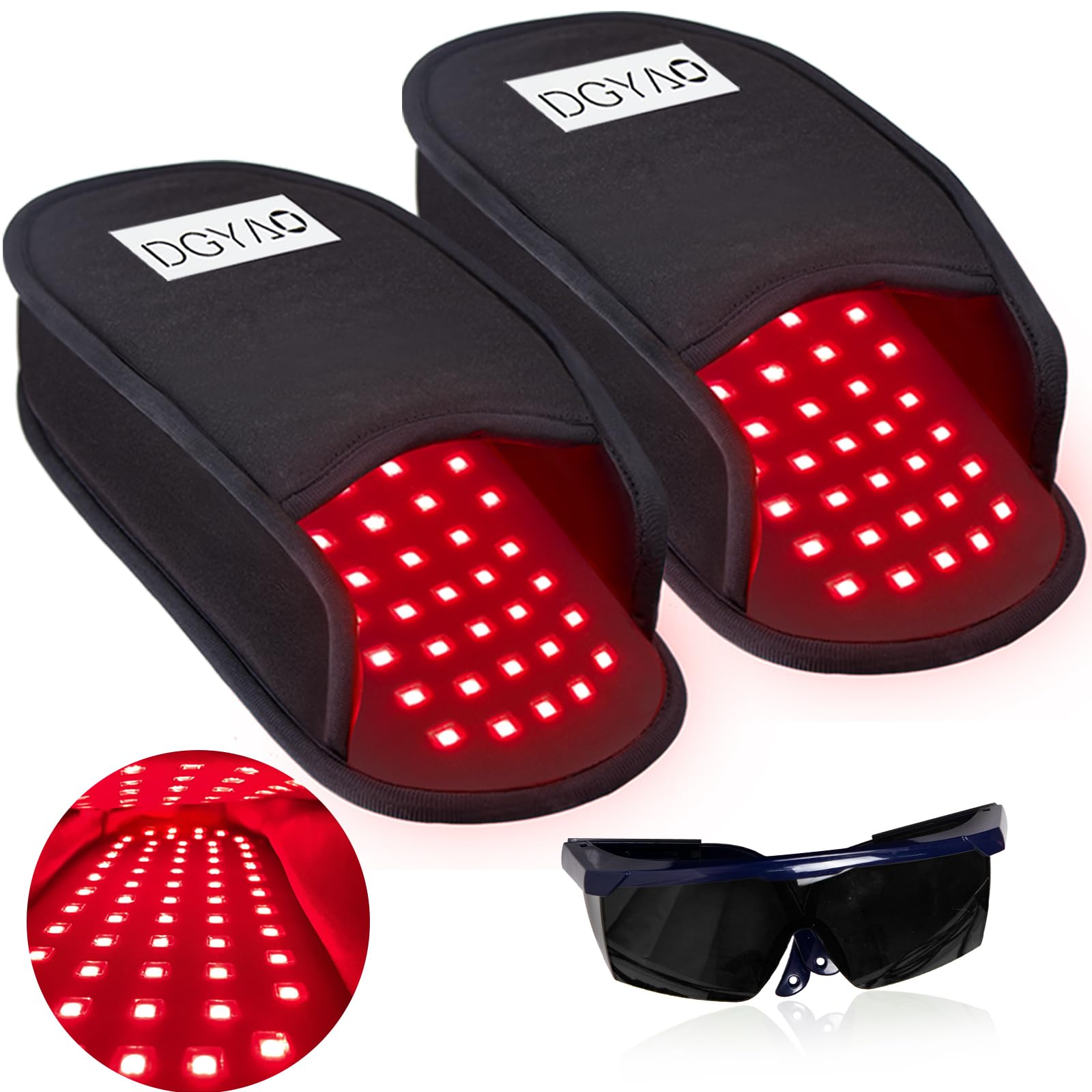 TUOB red infrared slippers offer full-foot coverage for targeted relief.