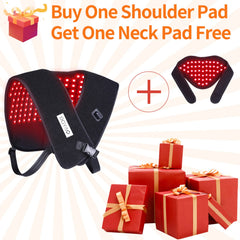 TUOB red-light shoulder wrap close-up showing strap and LEDs