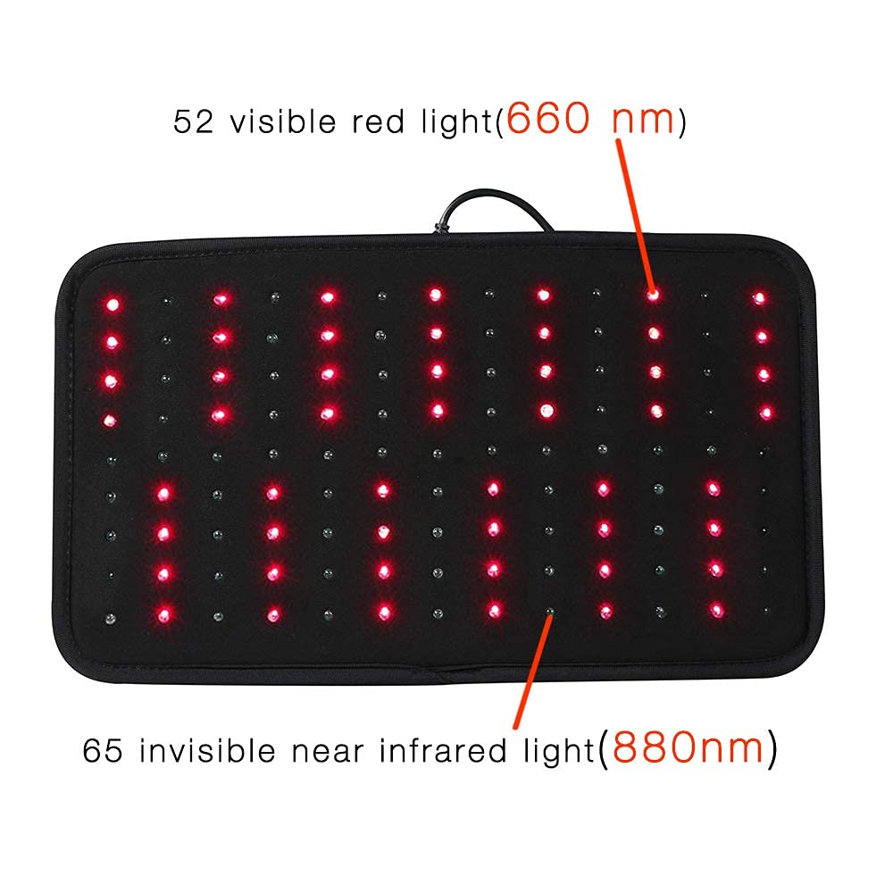 TUOB red light wrap coverage pad illustrating full torso area therapy