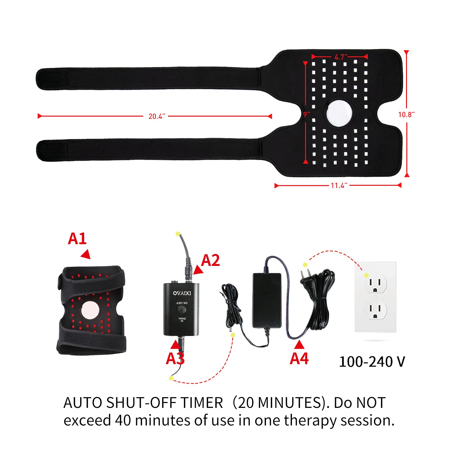 TUOYR adjustable-strap design enables secure fit on knee or elbow.