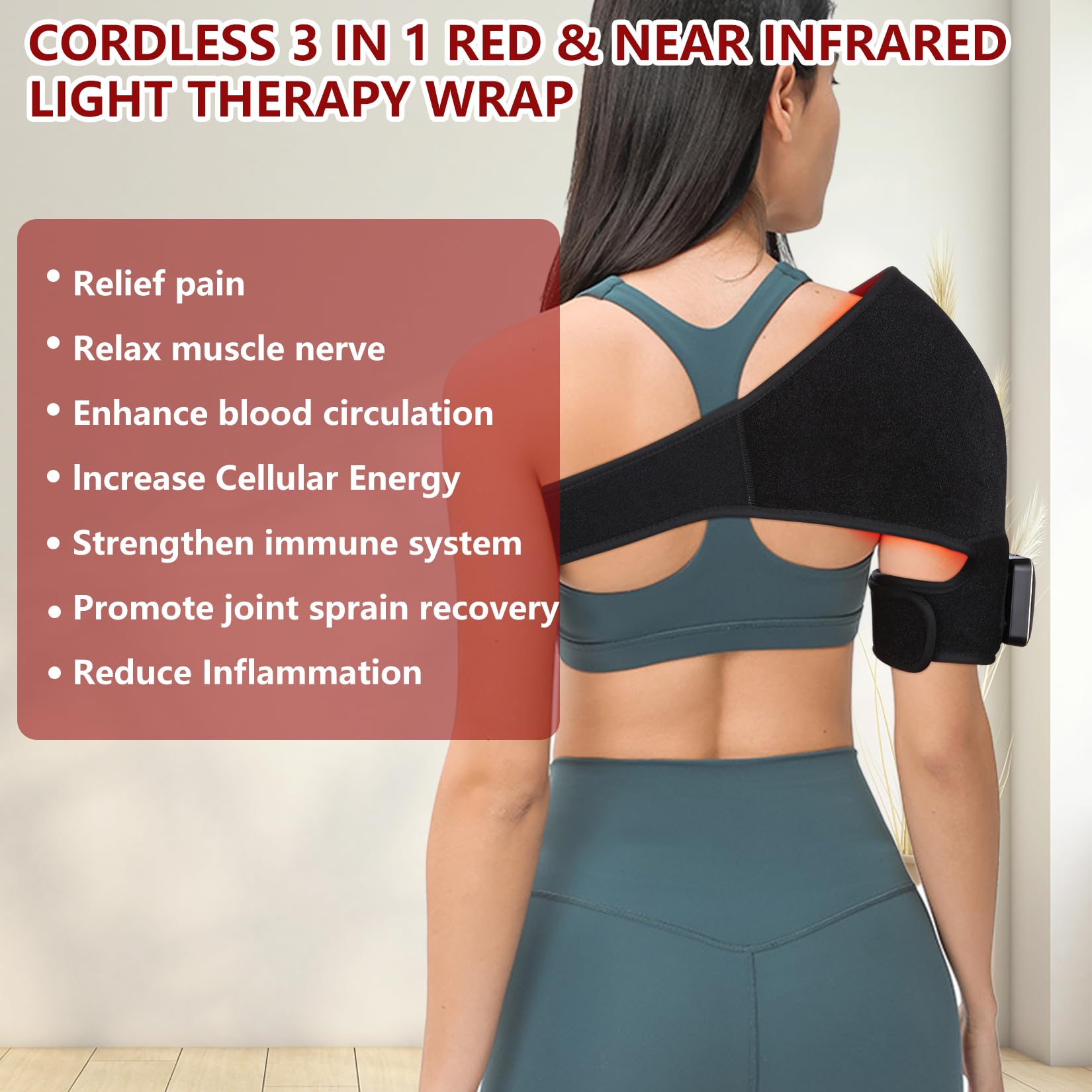 TUOYR infrared-red light combo therapy with red and near-infrared wavelengths