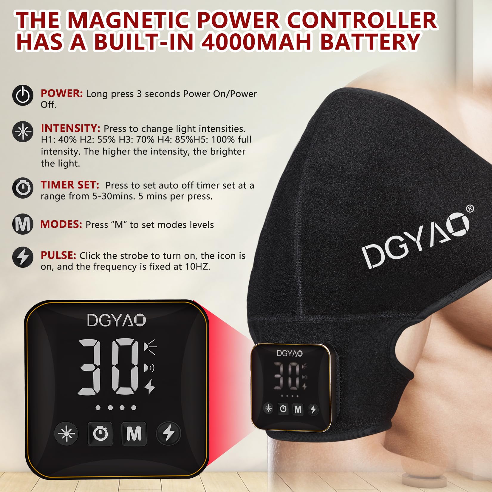 TUOYR three-light modes, five intensities, ten pulses for personalized comfort