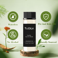 Tuqila plum and cashmere wood bottle evokes cozy living room mood