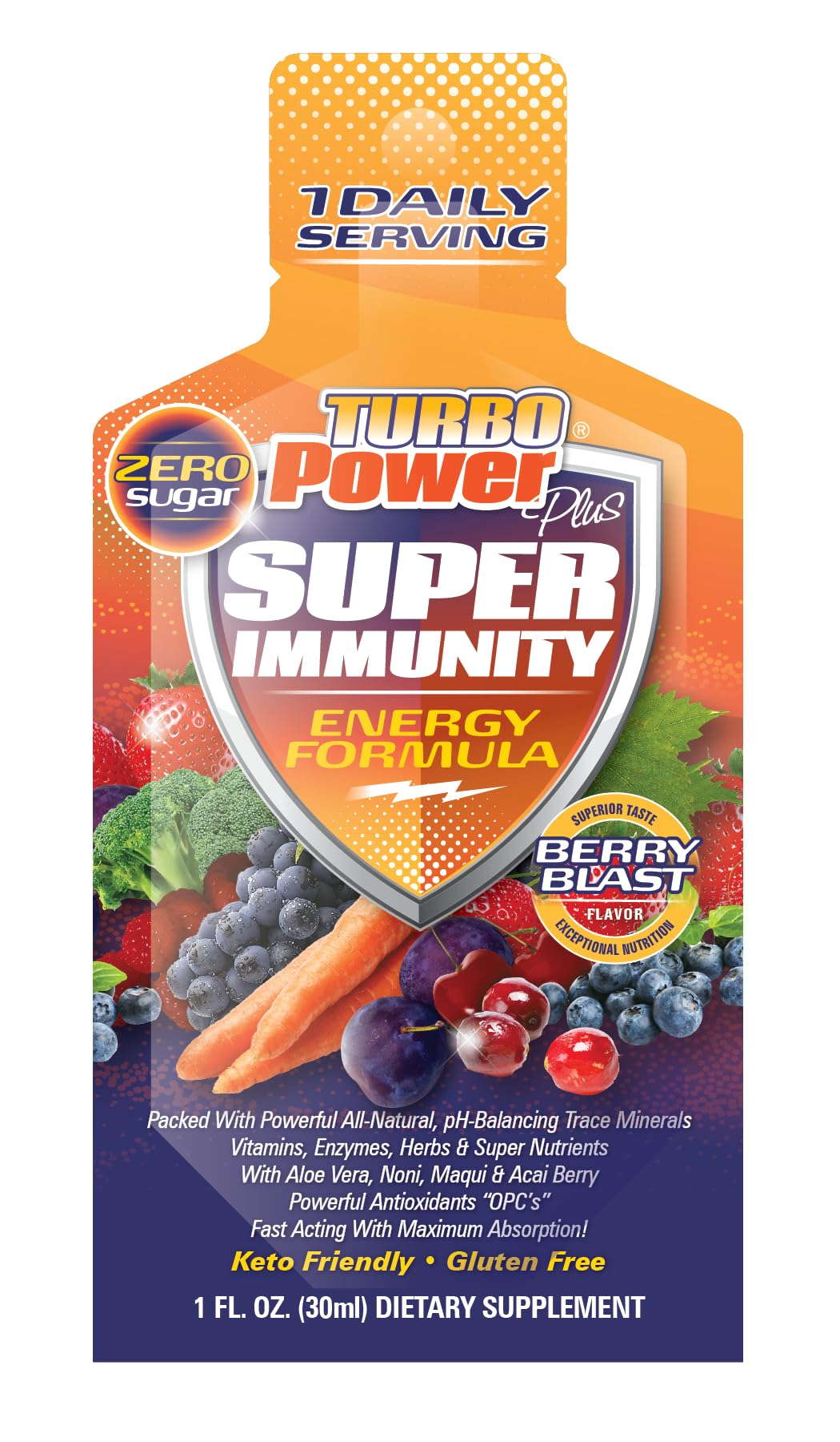 Turbo Power Plus ingredients label close-up highlighting minerals and antioxidants