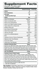 Turbo Power Plus tropical blast flavor label hints at enjoyable taste and vitality.