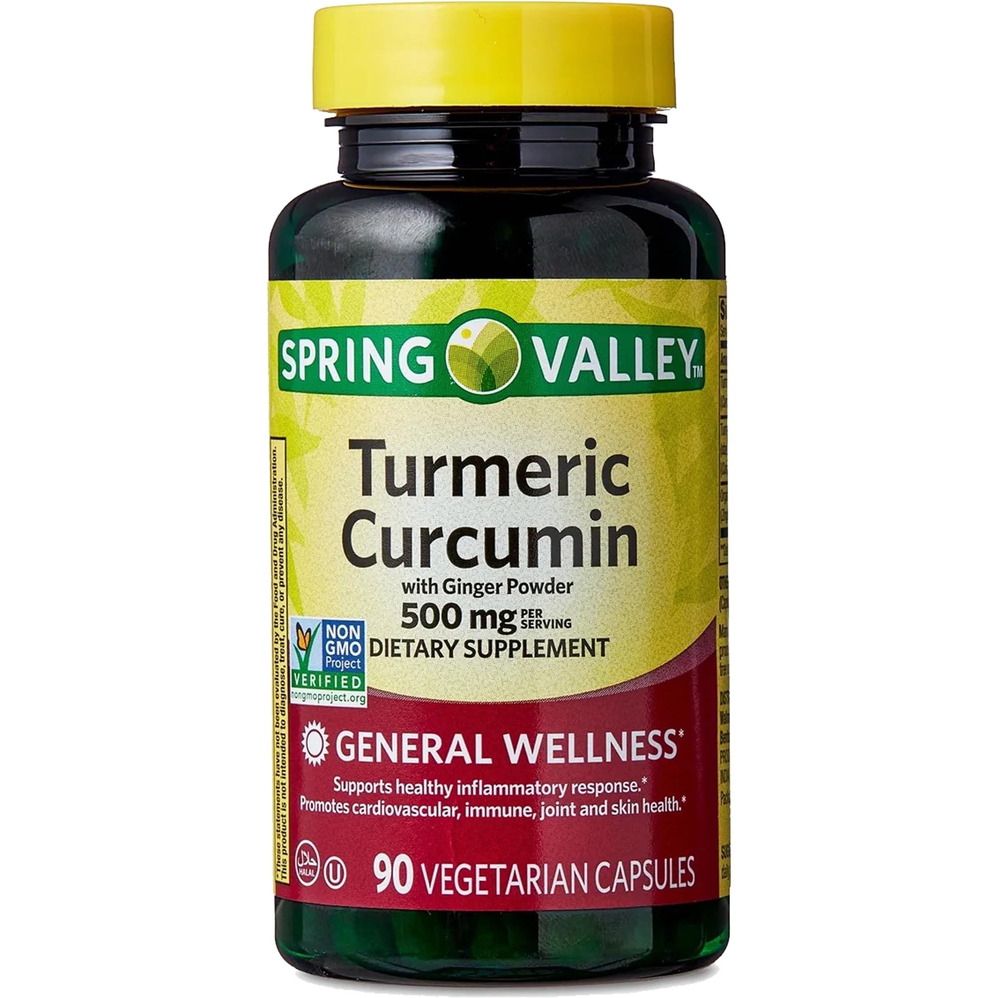 Nutrition label close-up highlights 500 mg total per capsule