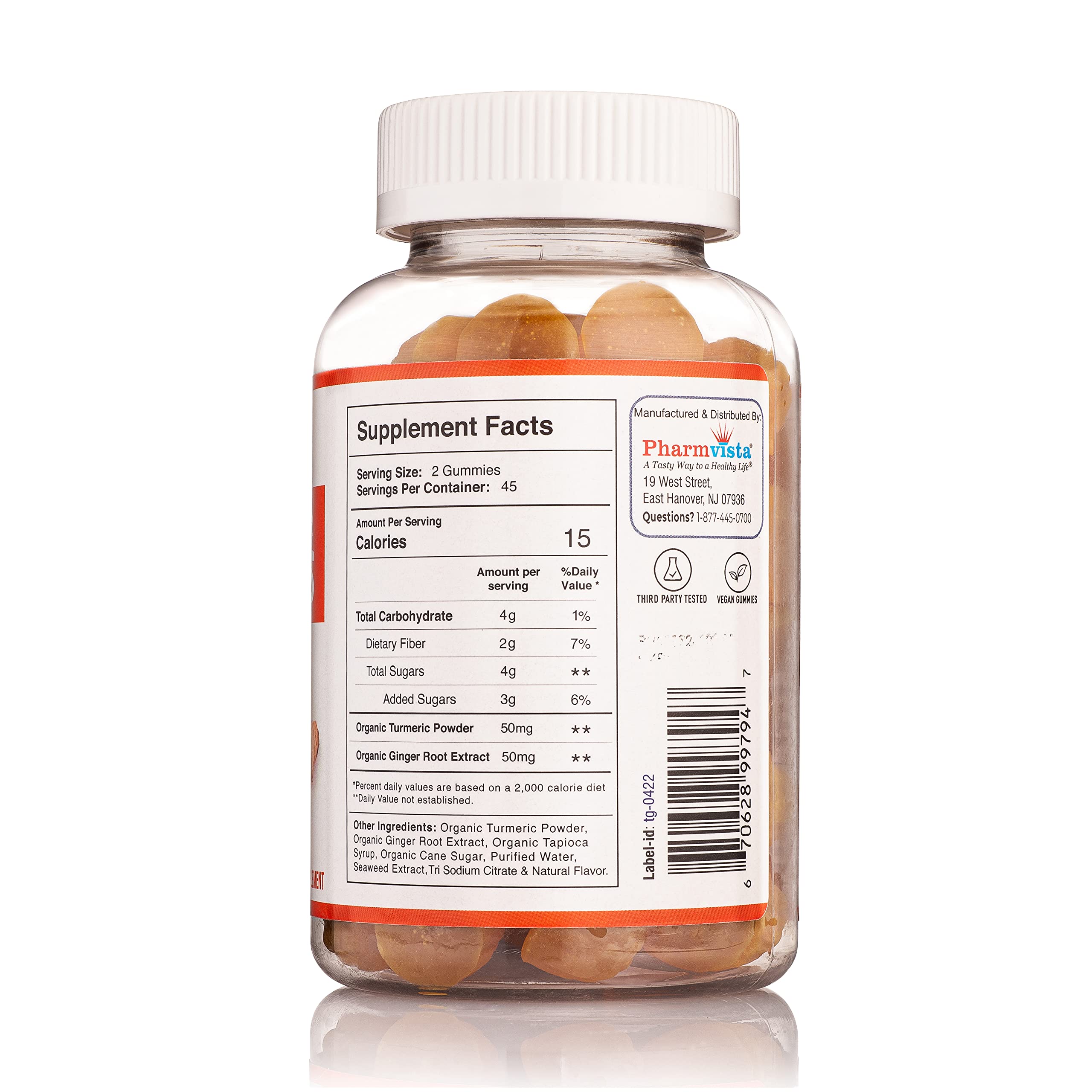 Turmerica Pharmvista ingredients and third-party testing seals emphasize quality