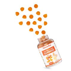 Turmerica Pharmvista gummies packaging highlight vegan, gluten-free, non-GMO formula