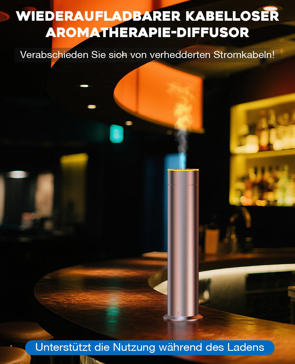 TurnRise provides seven hours of cordless diffusion on a single charge.