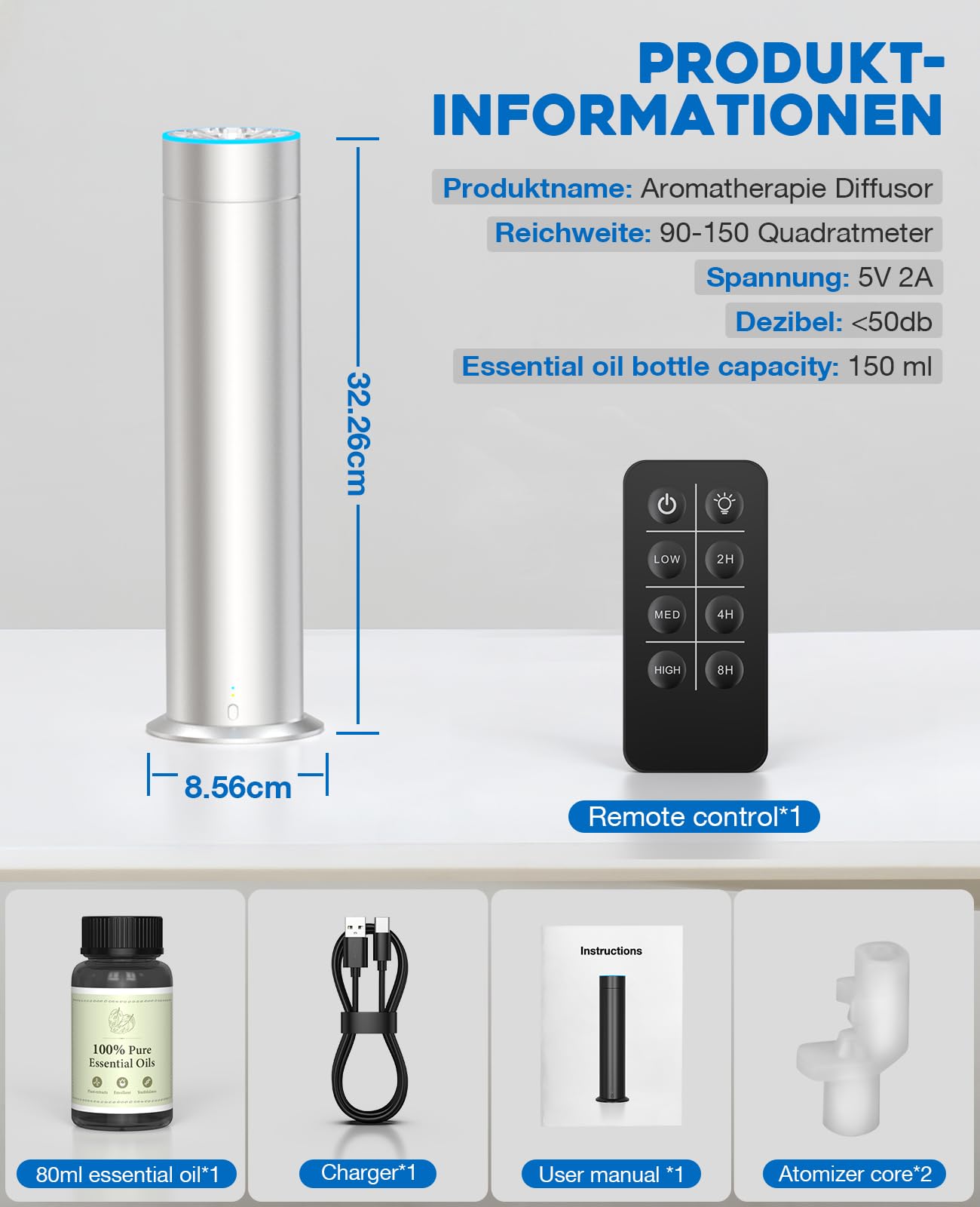 TurnRise diffuser enhances home or hotel ambiance with consistent aroma.