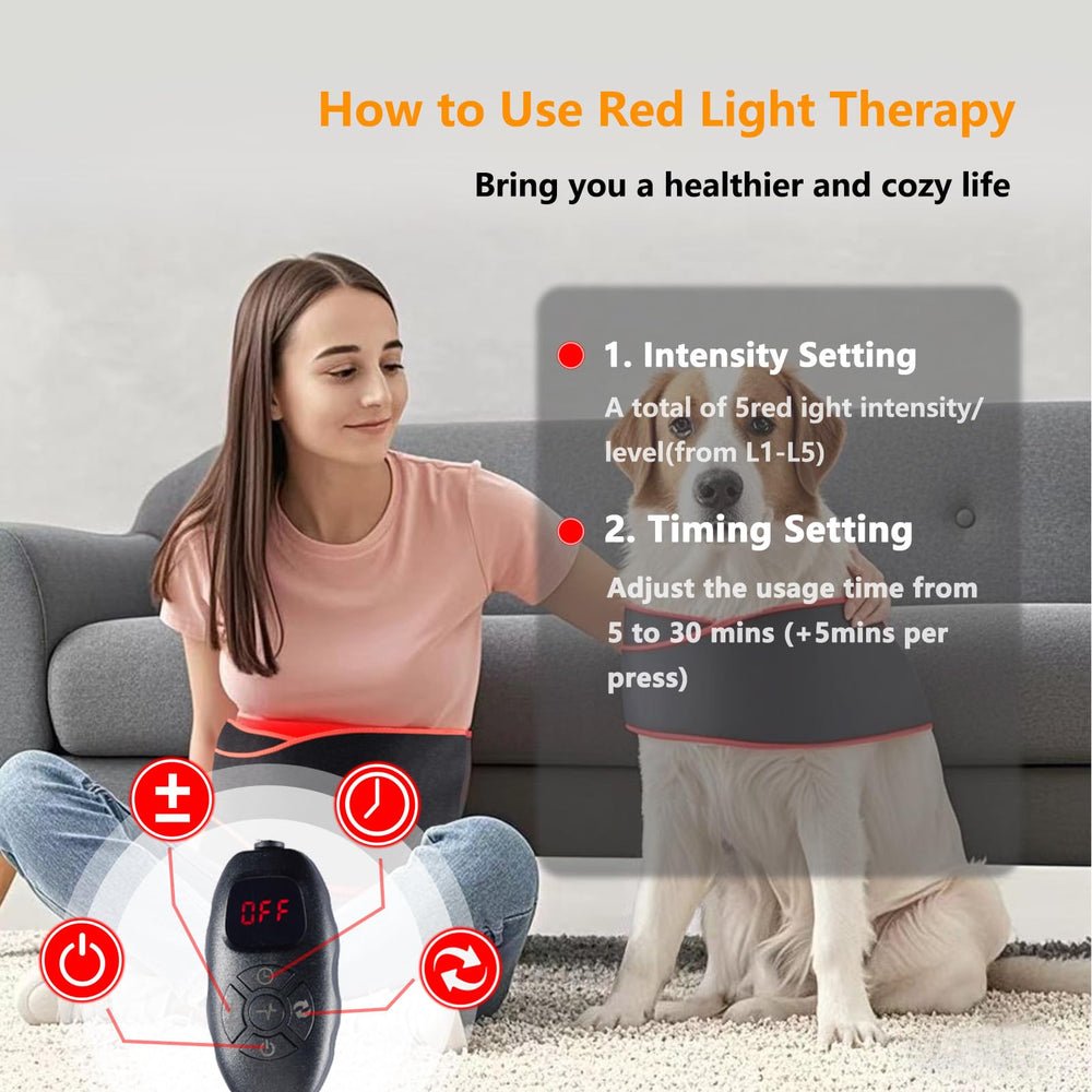 TUUKO red light therapy belt coverage area provides full torso reach.