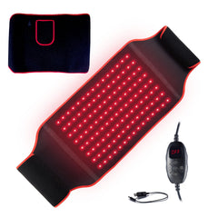 TUUKO red light therapy belt front view for targeted muscle relief.