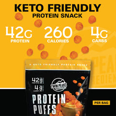 Twin Peaks Protein Puffs Nacho Cheese ingredients list visible for informed choices.