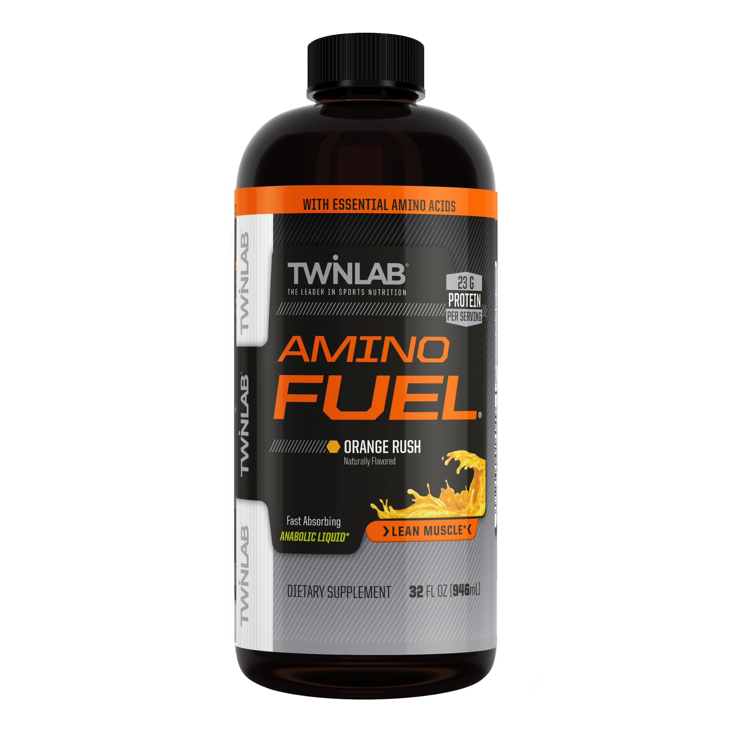 Twinlab Amino Fuel Orange Rush bottle ready for pre- or post-workout energy