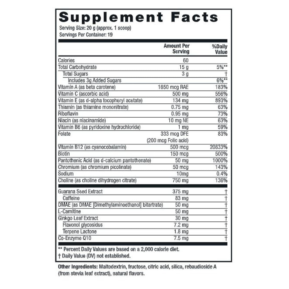 Twinlab Choline Cocktail scoop shown beside tub for easy measuring and energy support.