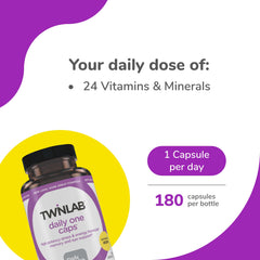 Twinlab Daily One Caps Without Iron capsules ready for everyday use.