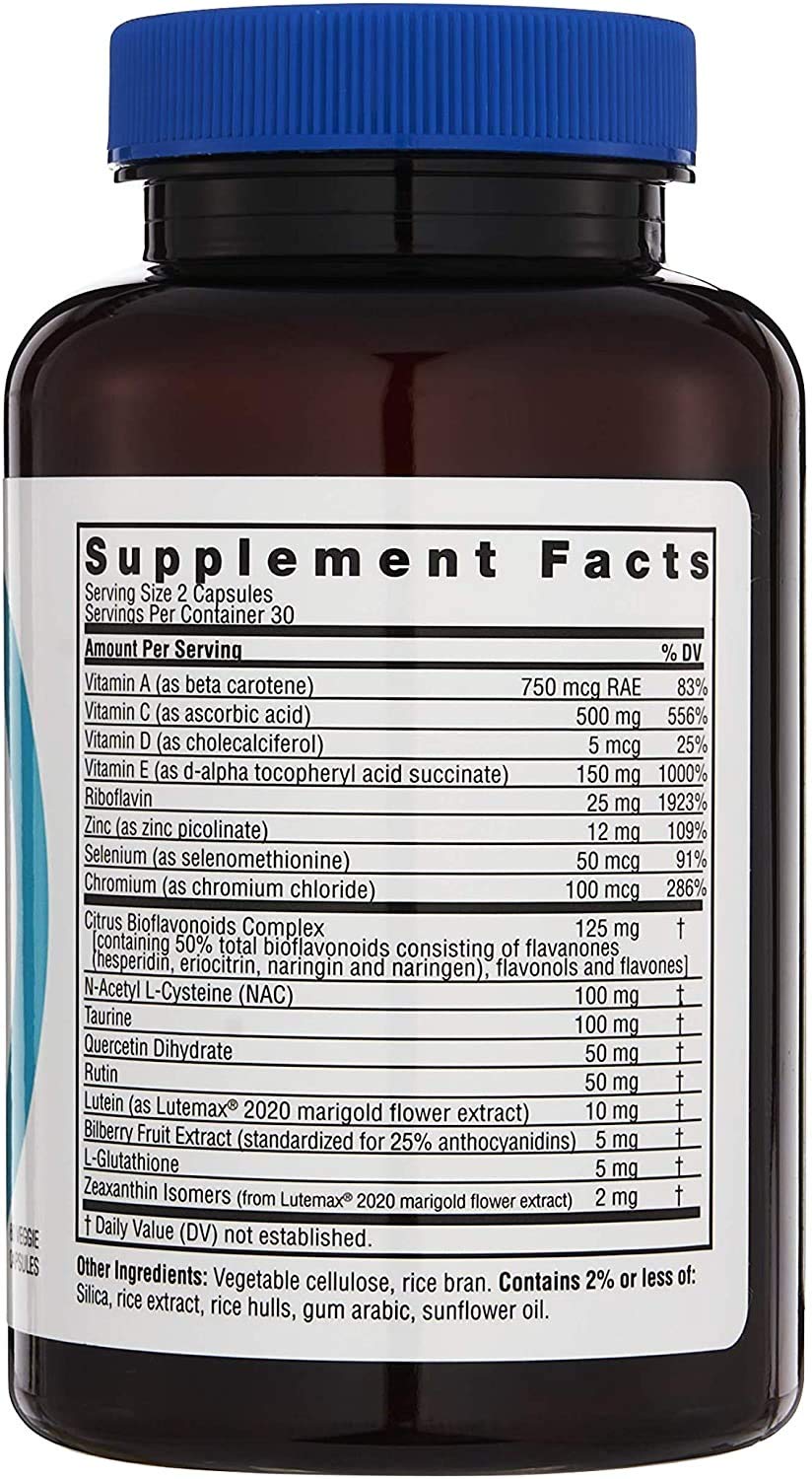 Ingredients overview highlighting zinc and essential vitamins for eye support