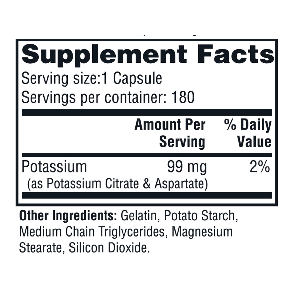Twinlab Potassium Caps capsules close-up, compact nutrition for daily energy and tissue function.