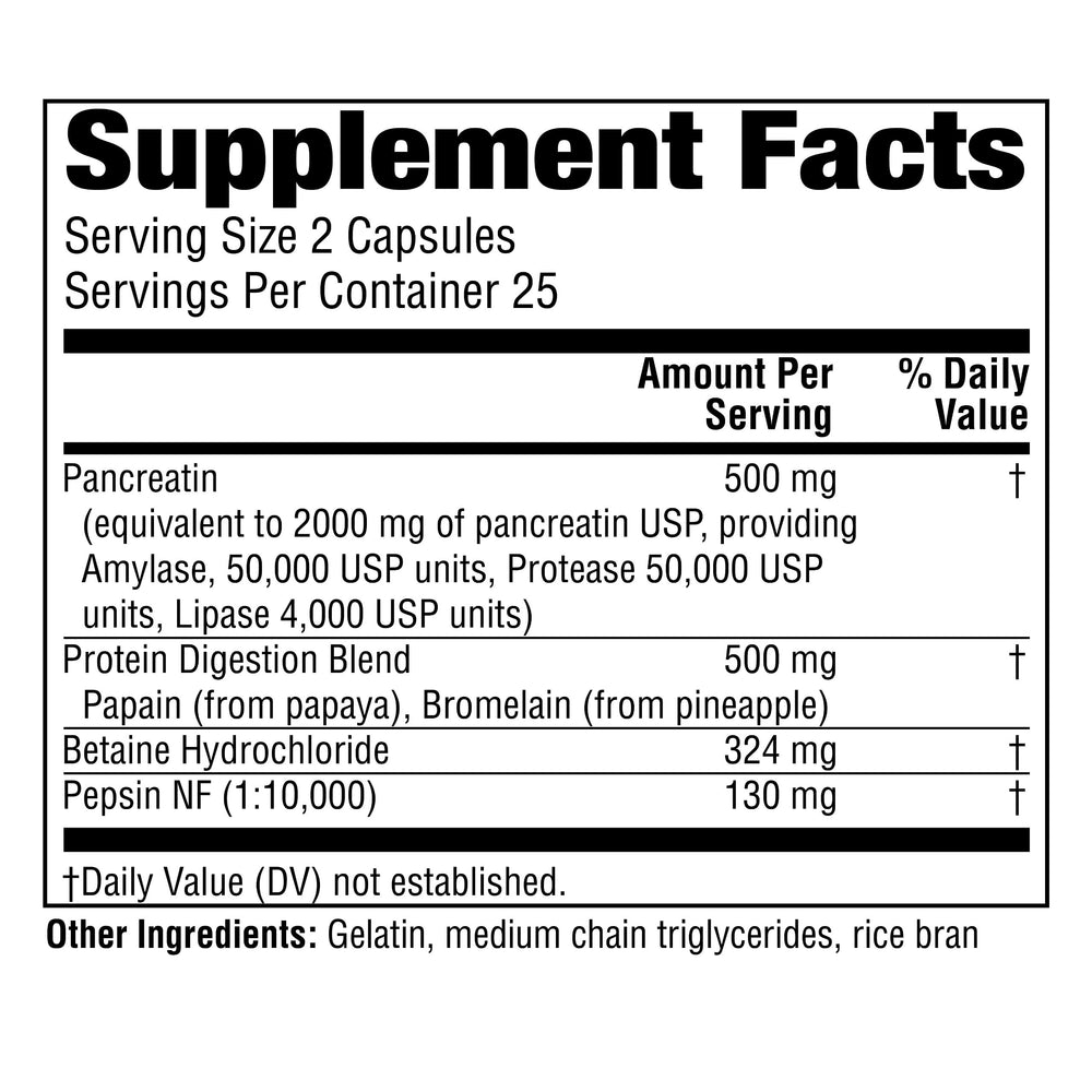 Twinlab Super Enzyme caps close-up label showing enzyme blend