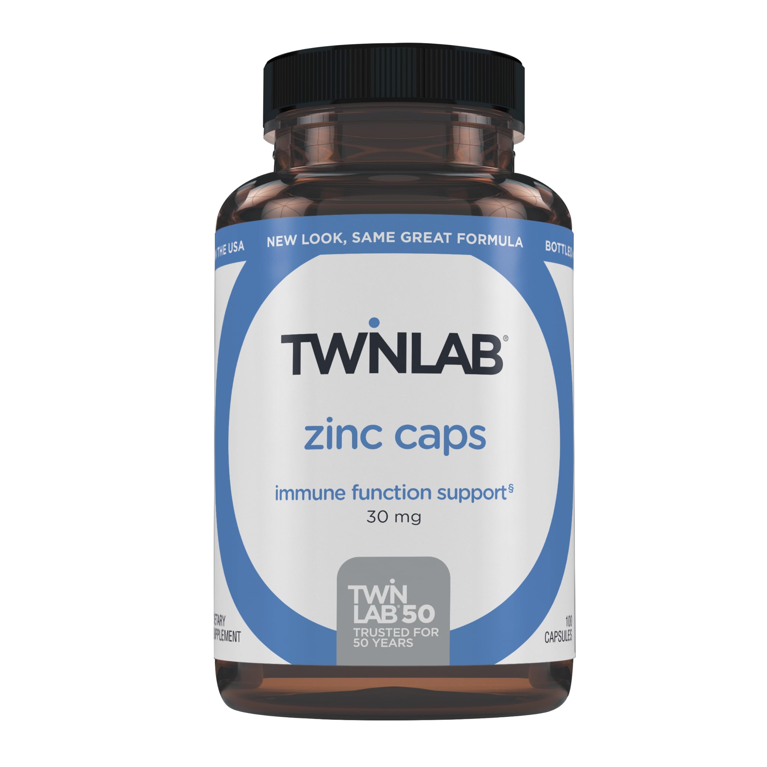 Twinlab Zinc Caps bottle front for daily wellness and immune care.