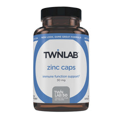 Twinlab Zinc Caps bottle front for daily wellness and immune care.