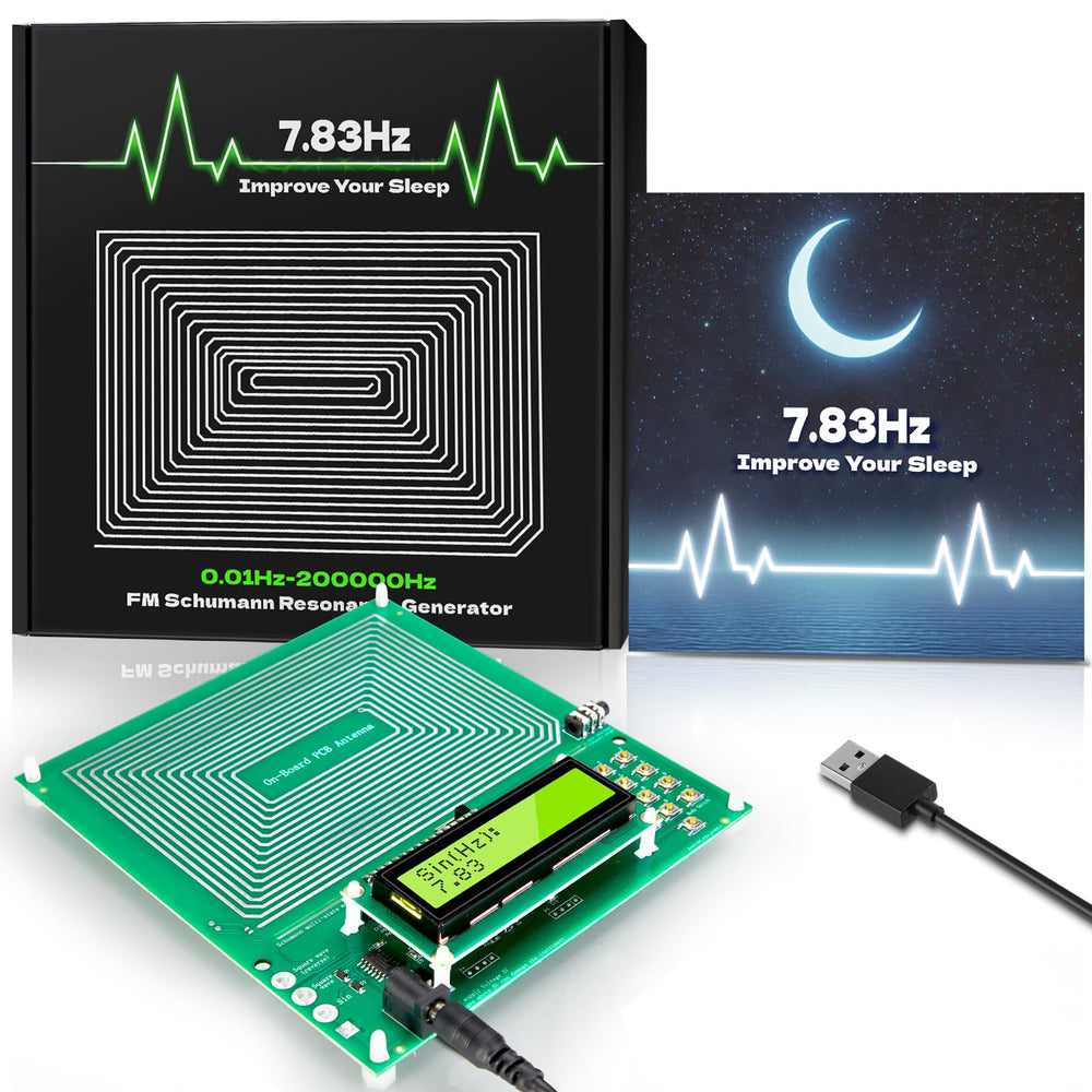 Twxire Frequency Generator in gift box with 7.83Hz setup for relaxation.