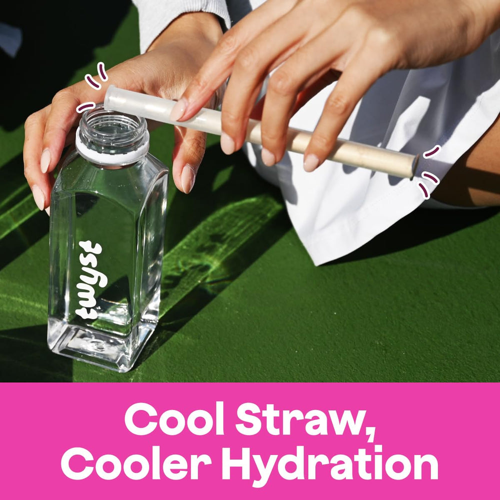 Twyst eco-friendly straws; recyclable and compostable, reducing waste with every sip.
