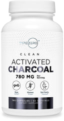 Type Zero Activated Charcoal bottle close-up showing convenient capsules for daily use