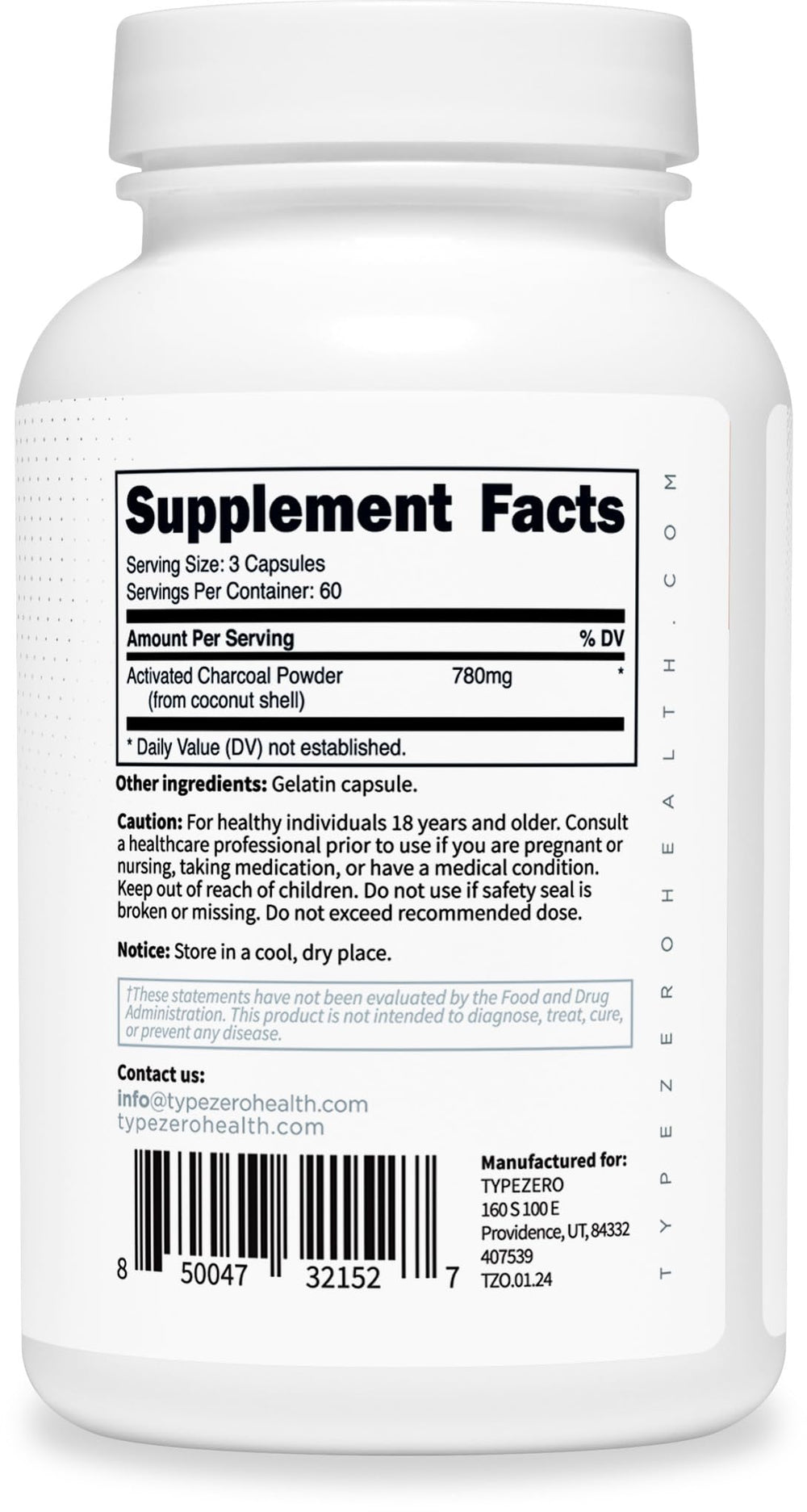 Type Zero Activated Charcoal product undergoing ISO-lab testing for quality assurance