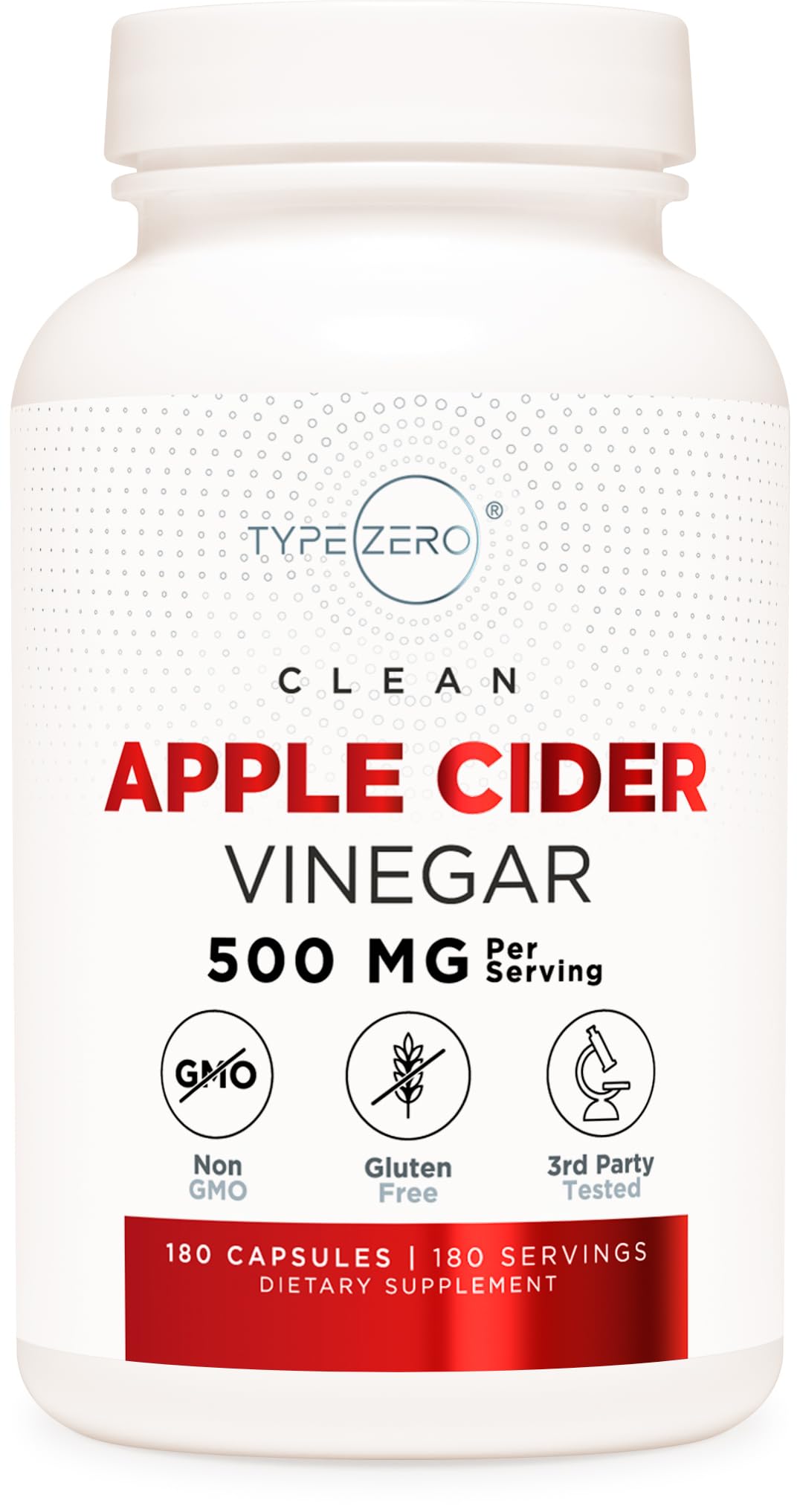 Type Zero Apple Cider Vinegar Capsules bottle for convenient daily intake