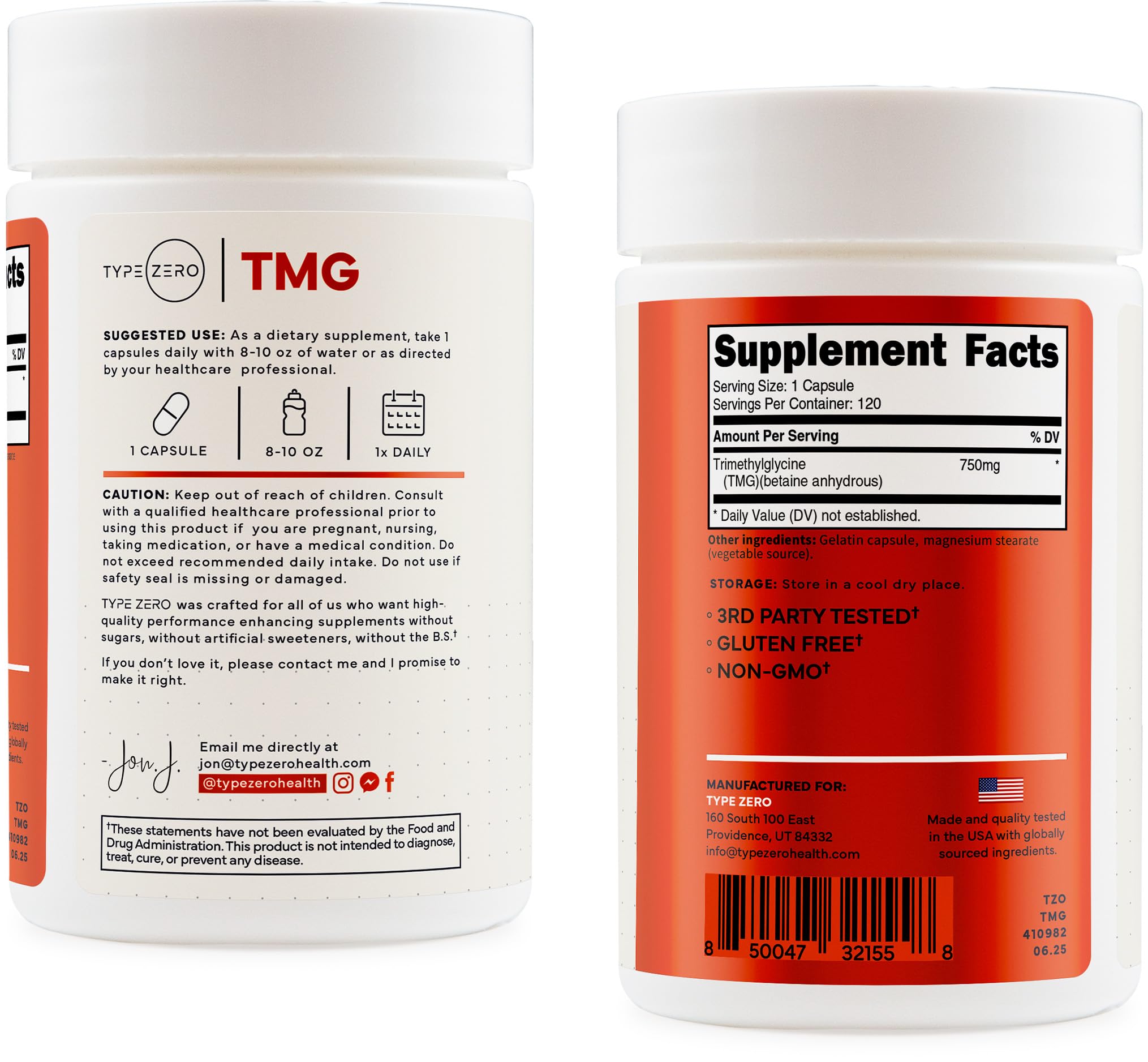 Type Zero Clean TMG packaging box displayed for straightforward product overview.